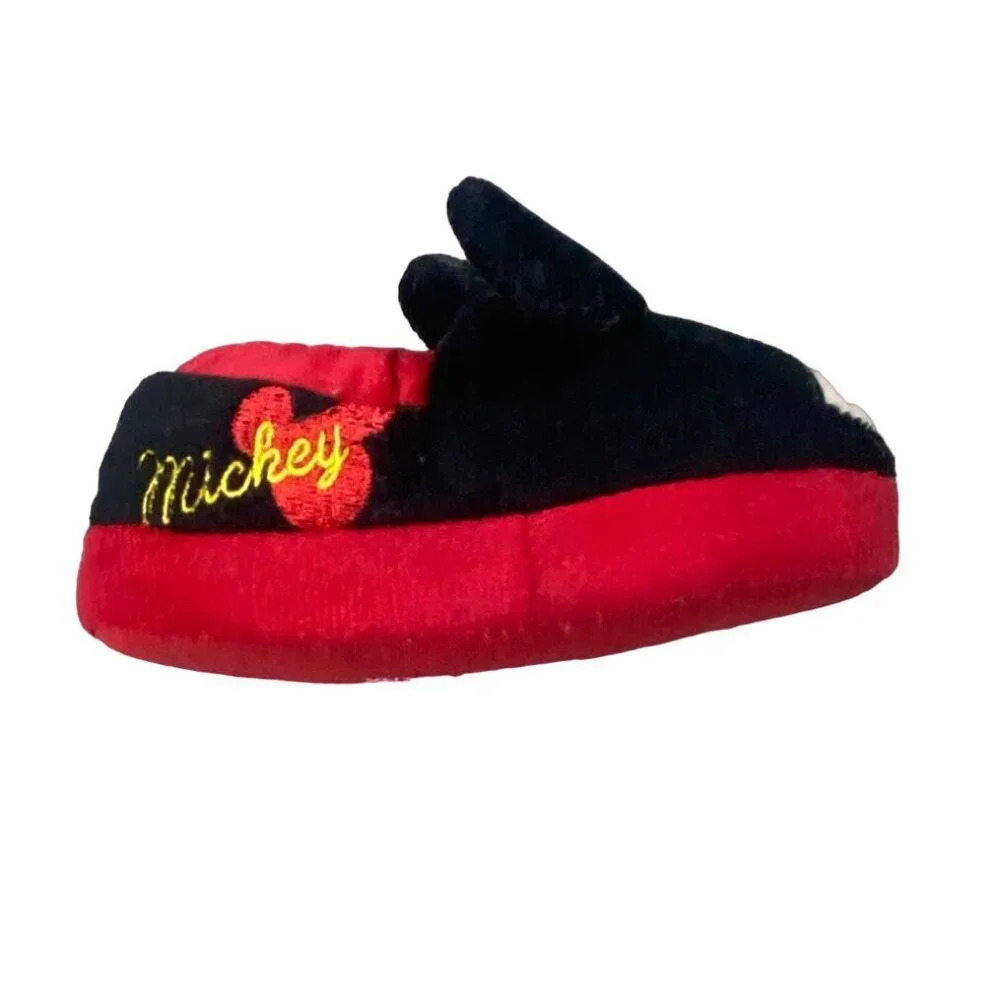 Disney Mickey Mouse Toddler Slippers-Red/Black-Size 5/6-GUC